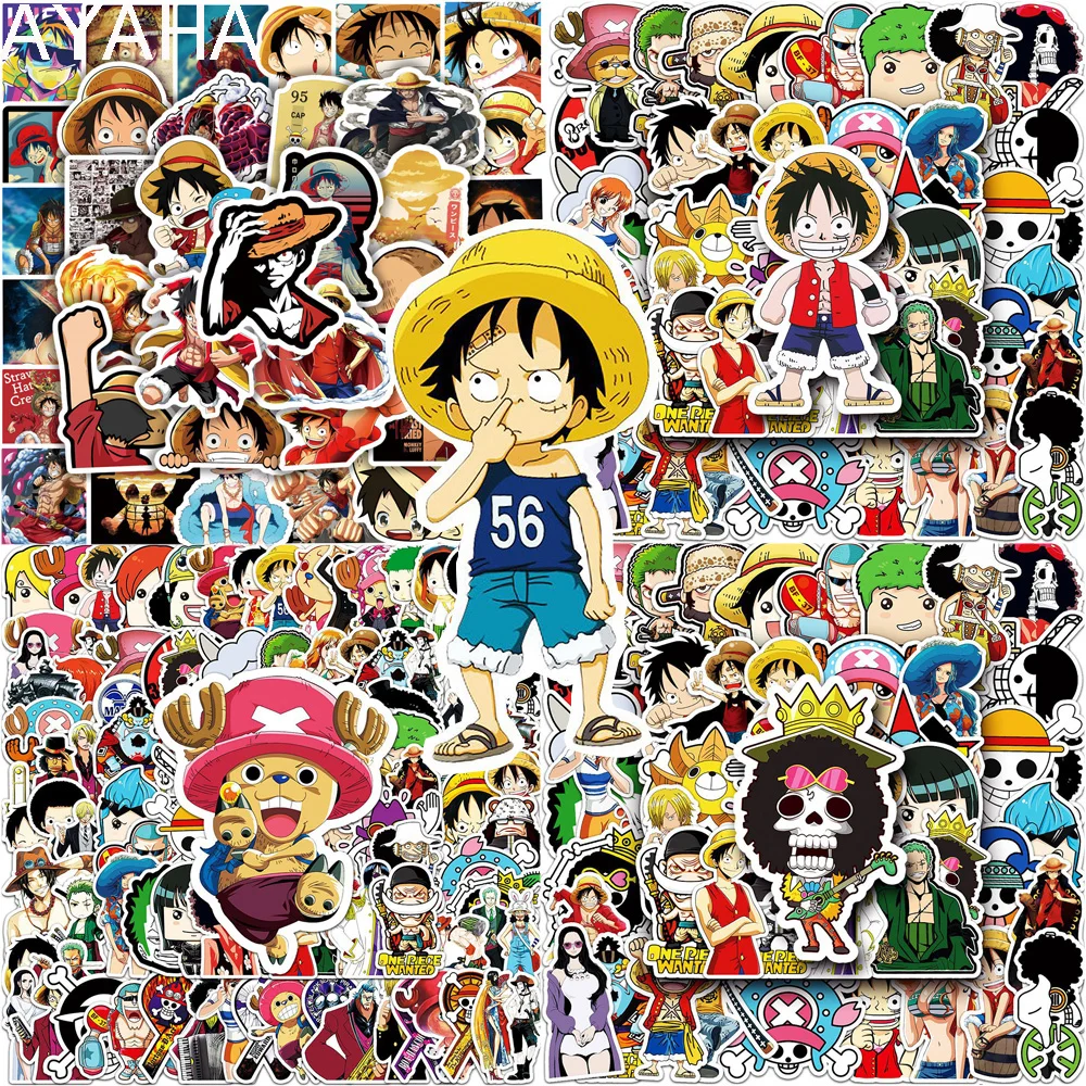 

50/100pcs ONE PIECE Anime Stickers for Kids Luffy Chopper Cartoon Decals DIY Scrapbooking Skateboard Laptop Cute Sticker Packs