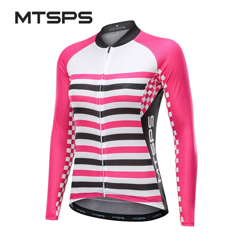 

Mtsps roupa feminina de ciclismo mangas longas em poliéster, roupa para bicicleta de secagem rápida, roupa para andar de bicicle