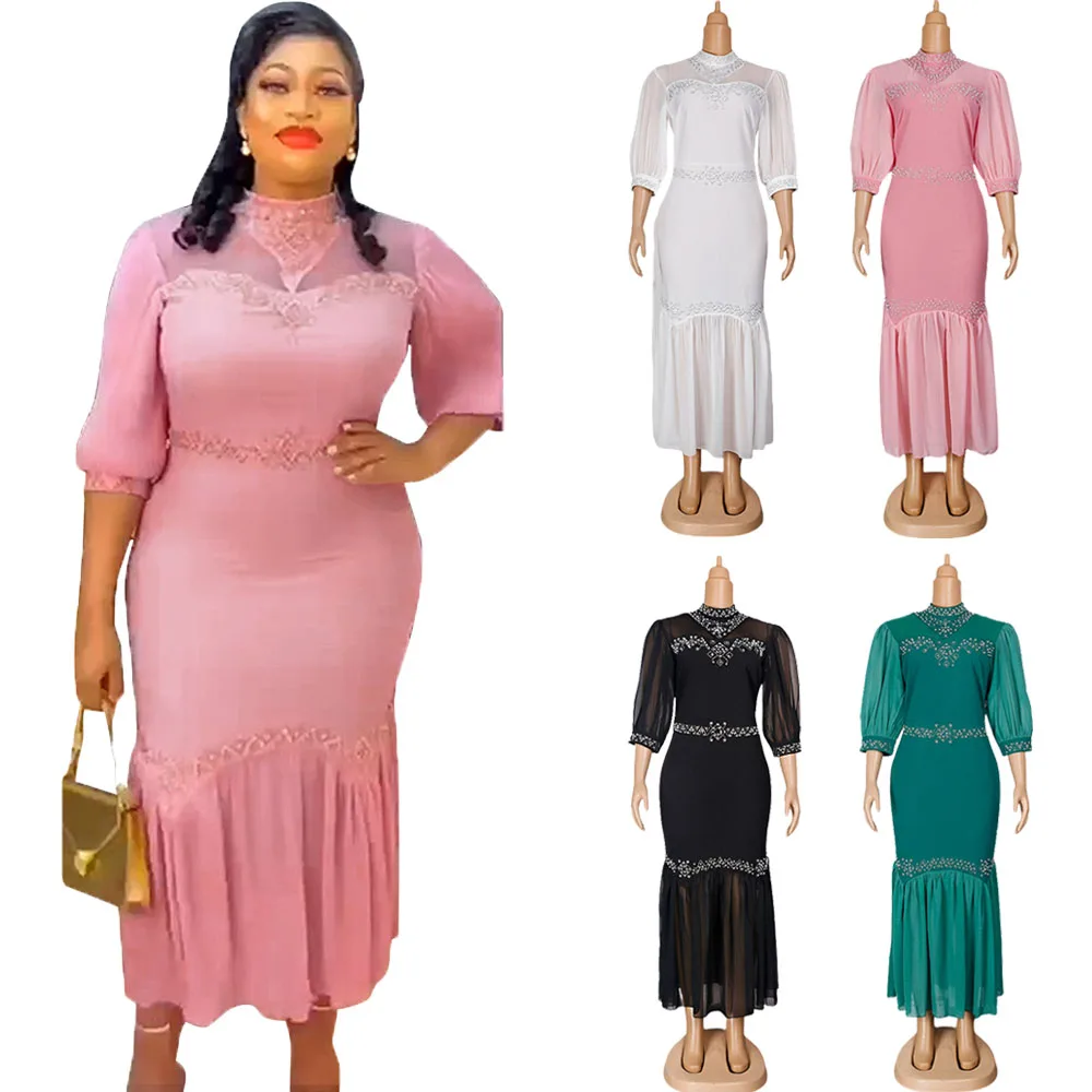 

Элегантные африканские вечерние платья для женщин с блестками Дашики Анкара наряды платье размера плюс Турция Свадебная вечеринка длинное платье макси 2023