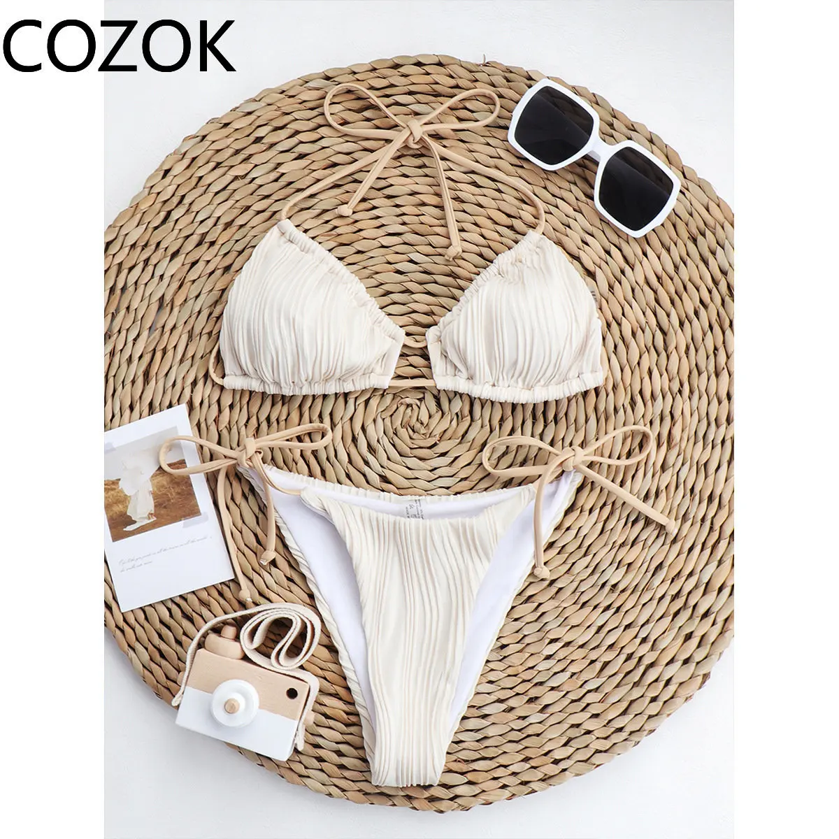 2023 New Bikini Sexy Bikini Fashion Women's Separate Solid Color Swimsuit Bikini Set Swimsuit Women Bathing Suit