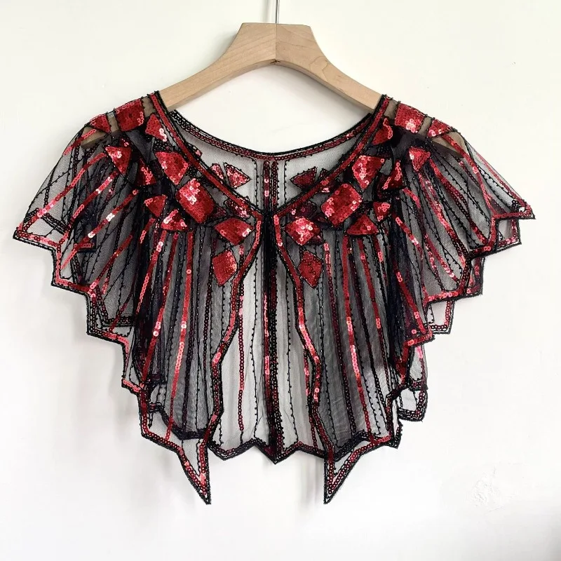 Новинка весны 2022 маленькая шаль без рукавов сетка с блестками универсальная