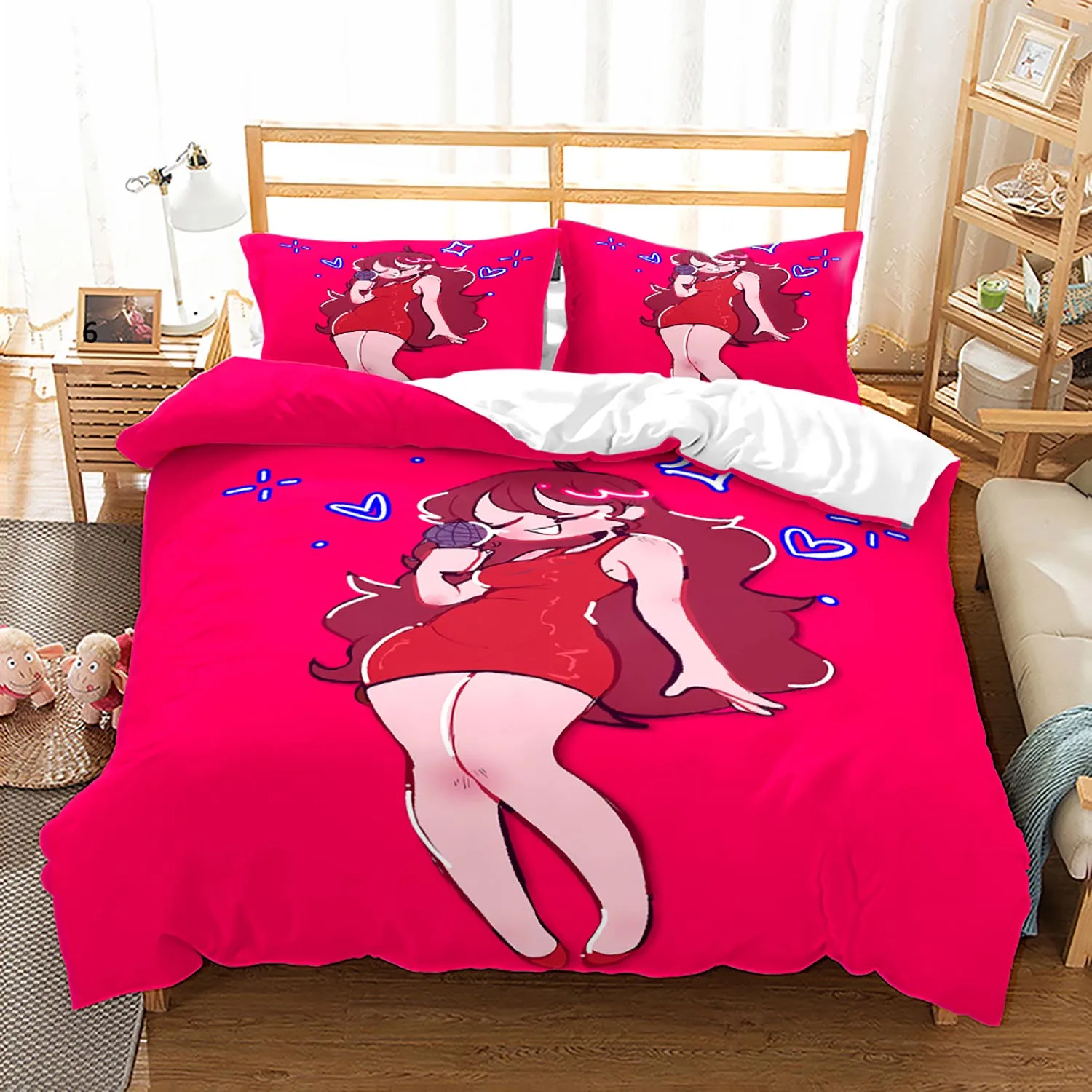 

2023 Bedding Set Single Twin Full Queen King Size Friday Friday Night Funkin Night Funkin Bed Children Kid Bedroom Duvetcover