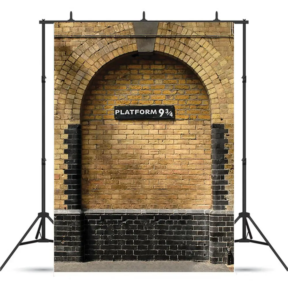 

SHUOZHIKE Art Fabric Brick Wall Photography Backdrops 9 3/4 Station King's Cross Railway Photo Studio Background YS-01