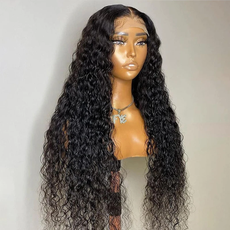 

Long Soft Kinky Curly 26inch 180% Density Glueless Natural Black Lace Front Wig For Women Babyhair Daily Cosplay Pre Plucked Wig