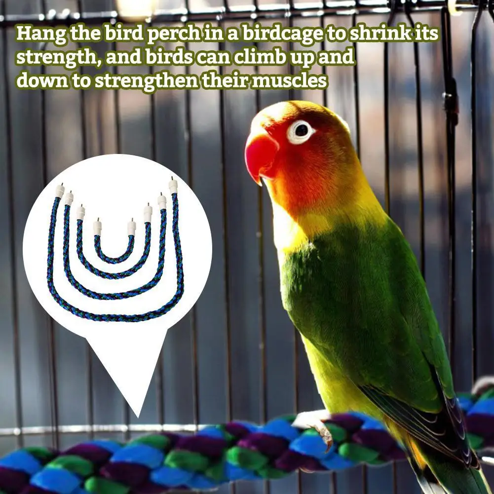 

NEW Birds Stand Perch 30cm 55cm 80cm 105cm Hanging Braided Chew Rope Cage Training Toy For Large Medium Small Parrot