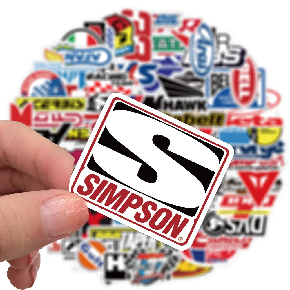 

50/100Pcs Racing Car Sign Waterproof Sticker Graffiti Decoration Skateboard Fridge Laptop Thermos Cup Phone Case Children's toys