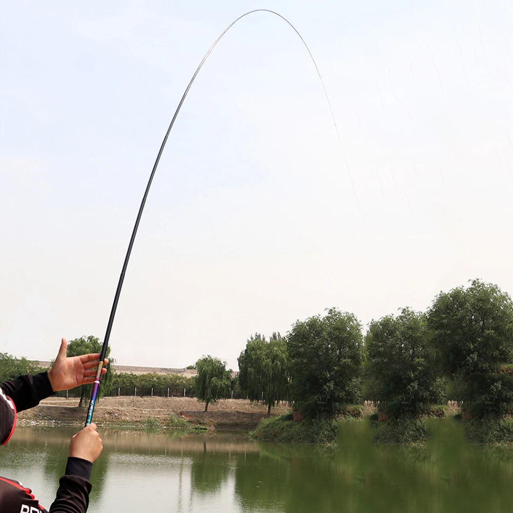 1.8-6.3 Meters Freshwater Fishing Rod Superhard Shrinking Carbon Fiber Fishing Pole Ultra-Short 43cm for Boys/Girls/Youth
