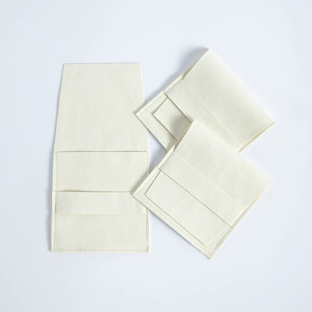 

Beige Microfiber Jewelry Gift Bags Earring Ring Necklace Packaging Pouches Wedding Favors For Guests Candy Bag Small Business