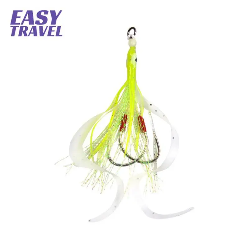 

Squid Form Soft Bait 2.2cm Bait Iron Double Hook Precise Fish Luring Fake Bait Night Light Effect Lure Lure Pvc Material