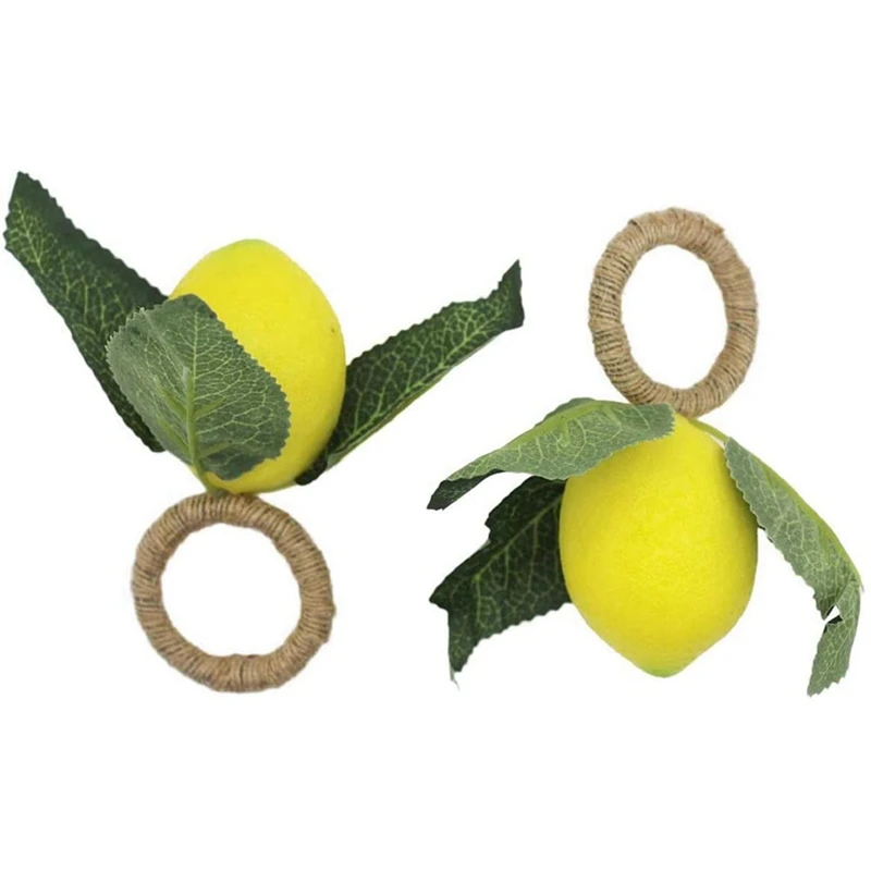

Набор колец для салфеток 18, декоративные кольца для салфеток с лимоном, листьями винограда, желтые держатели для салфеток с пряжкой