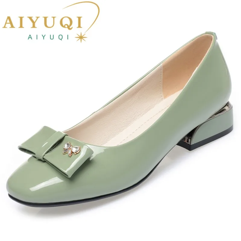 AIYUQI Women Dress Shoes 2023 New Spring Shallow Mouth Women Daily Shoes Non Slip Large Size Bow Beanie Shoes Women