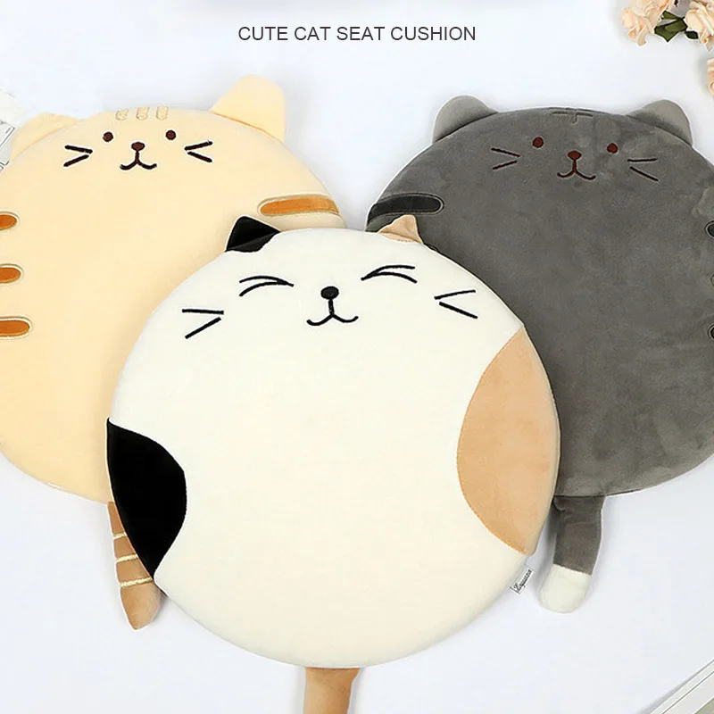 

Cute Cat Cushion Round Memory Foam Desk Offive Chair Cartoon Seat Cushions Home Decor Floor Japanese Kawaii Tatami Pillow Pad
