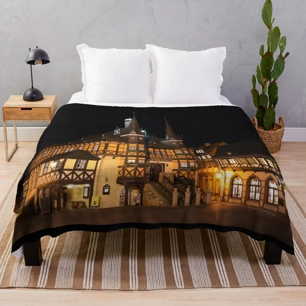 Покрывало Wernigerode Rathaus bei Nacht для дивана тонкие мягкие покрывала