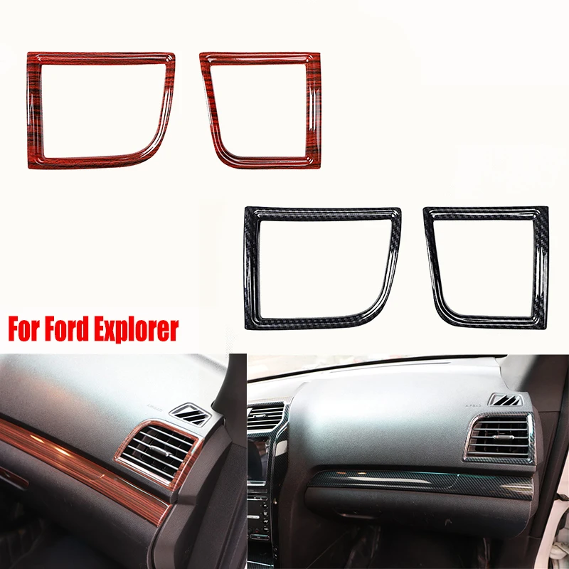 

LHD для Ford Explorer 2016 2017 2018 PC Пластиковые Автомобильные аксессуары интерьерные Части приборной панели вентиляционного отверстия отделка крышки наклейки