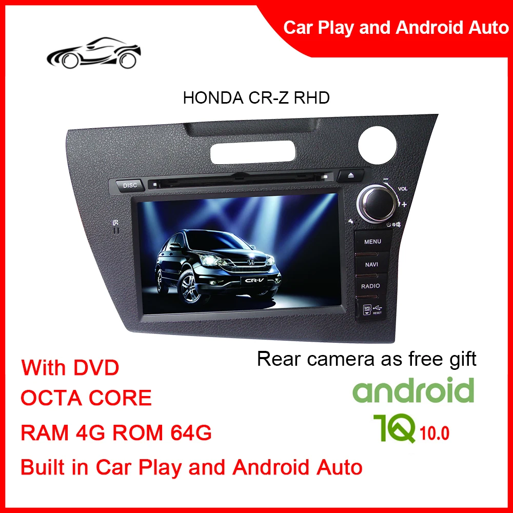 

CUSP ANDROID 10.0 GPS Car Track Big Screen For HONDA CR-Z RHD 7inch RAM 4G ROM 64G Car DVD Player With Bluetooth Universal