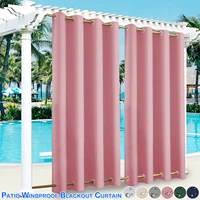 patio insulated curtain outdoor waterproof blackout curtain garden heat resistant top bottom with fixed eyelets drapes rideaux