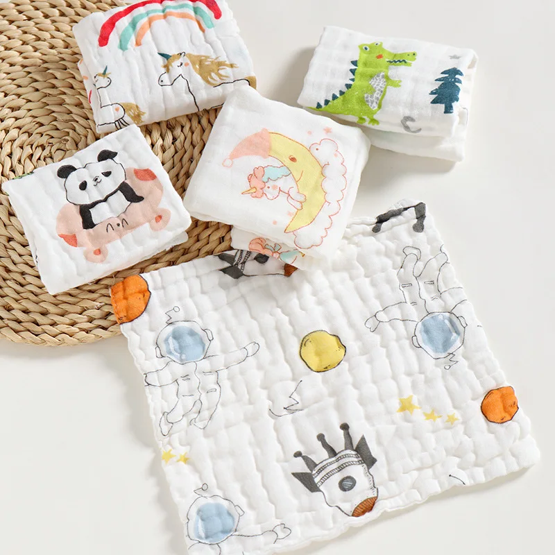 

6-слойное Марлевое квадратное полотенце Kangobaby # My Soft Life # для новорожденных, детское слюнявчее полотенце, ткань для младенцев, носовой платок ...