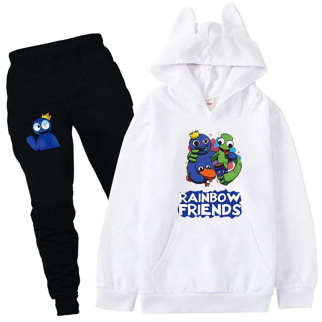 

Casual Rainbow Friends Clothes Children Long Hoodies + Pants 2 Pcs Sets Casual Autumn Kids Jogger Toddler Girl Sweatshirts Suits