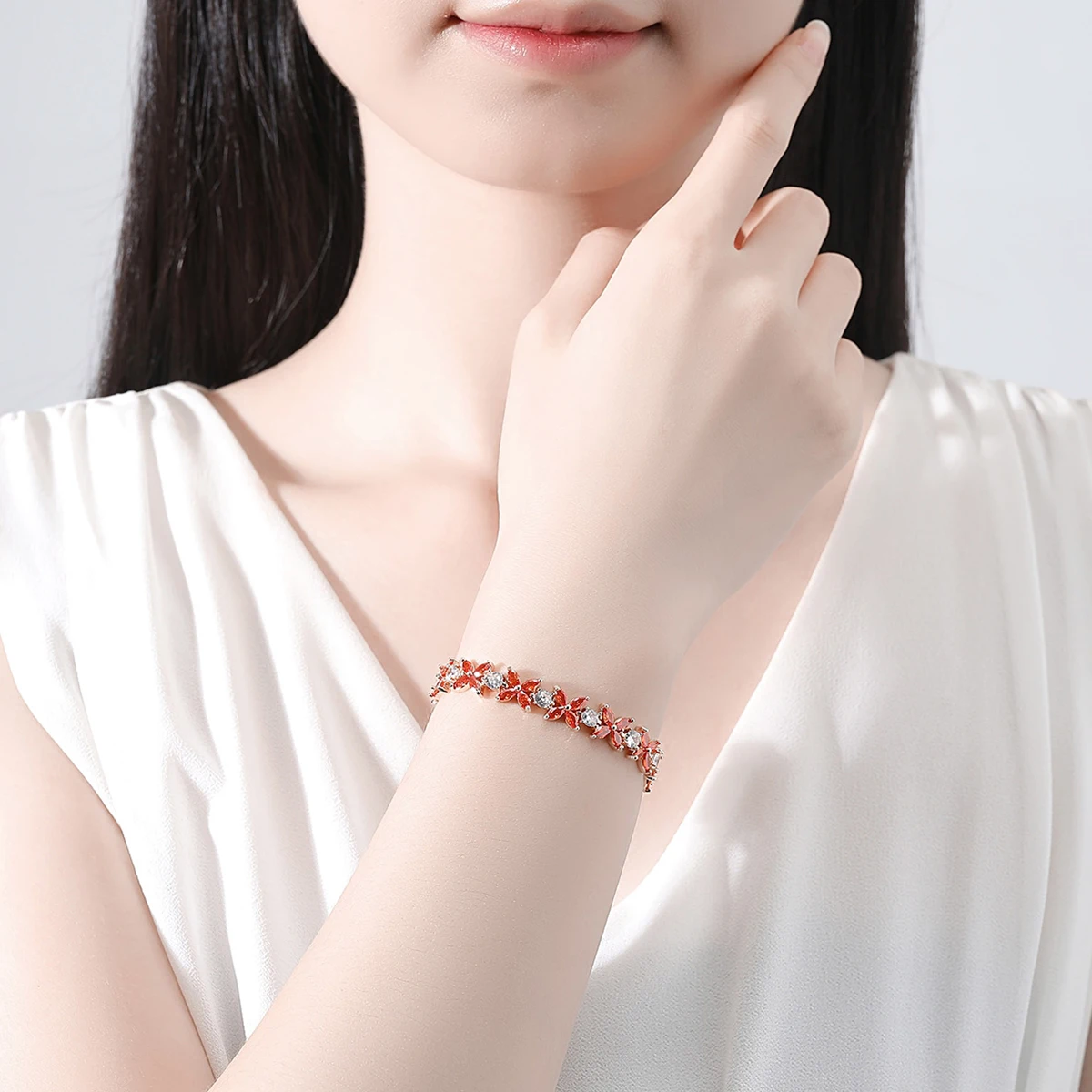 LUOTEEMI стильные браслеты с цирконами для женщин и девочек модная популярная