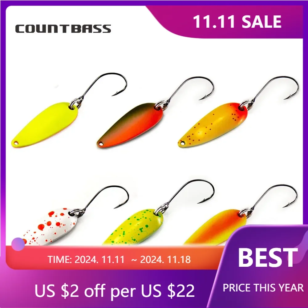 COUNTBASS 6 шт. ложки для форели 2 4 г и рыболовные приманки с одним крючком