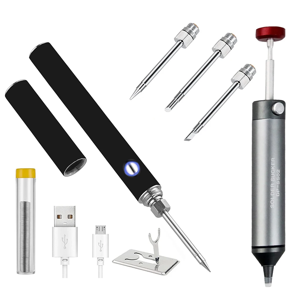 

USB Soldering Iron Portable Electric Cordless Soldering Gun Welding Tool Pen Iron Solder Kit Rechargeable Soldering Iron Tip
