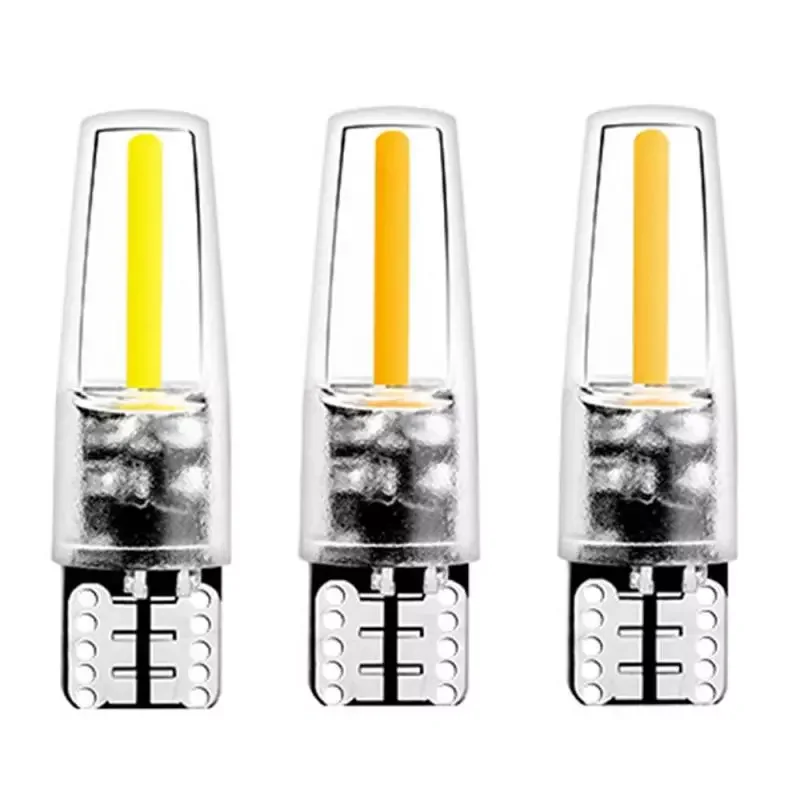 LED W5W T10 194 168 W5W COB Led Bulb Parking Lamp Auto Wedge License Plate Light White Warm White Yellow DC 12V Car Styling