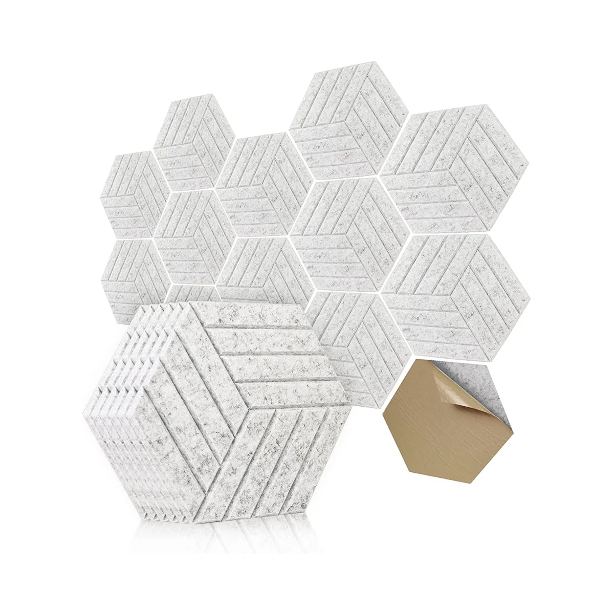 

Sound Proof Panels Hexagon Self-Adhesive,12 Pcs Acoustic Panel, Sound Dampening Panel for Studio Office Home,4