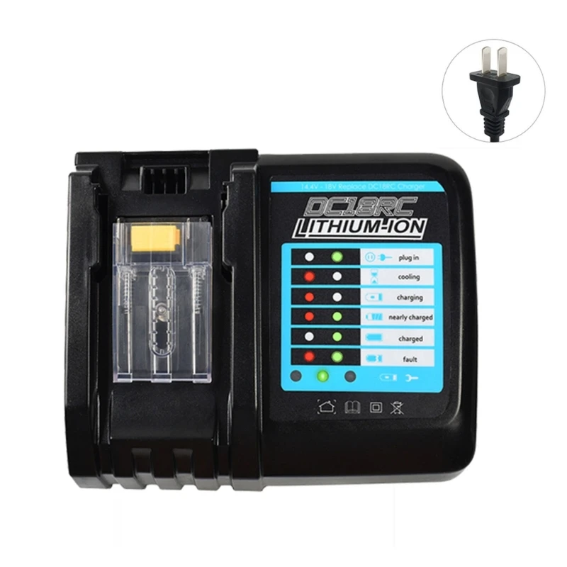 

US/EU/UK/AU DC18RC Charger Replacement For 14.4V 18V LXT BL1815 BL1860 BL1430 BL1450 3A Li-ion Charger