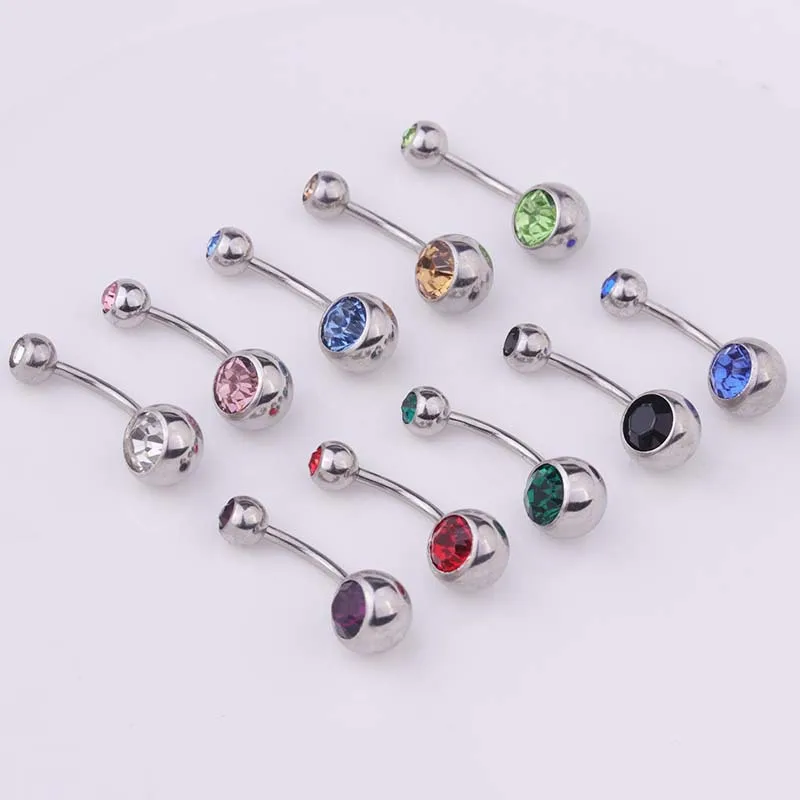 Puncture 316 stainless steel body jewelry belly nail belly double drill navel nail