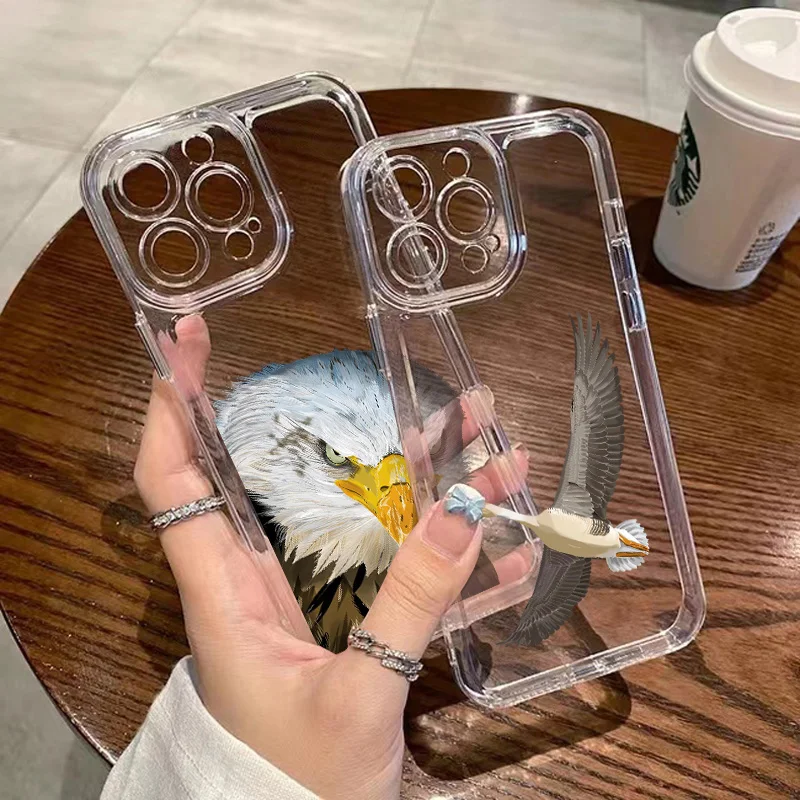 

Animal Eagle Duck Swan Clear Phone Case For iPhone 14 13 12 11 Pro Max X XR XS 7 8 Plus SE 2020 Mini Silicone Transparent Covers