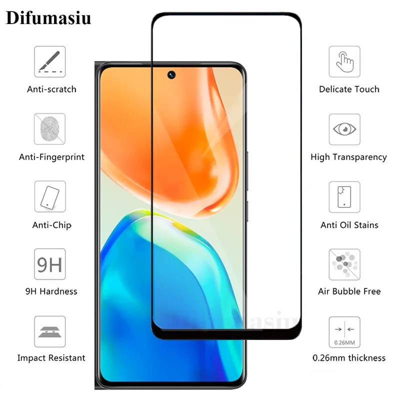 Закаленное стекло для Vivo V25Pro защита экрана 3 в 1 мягкая пленка задней крышки