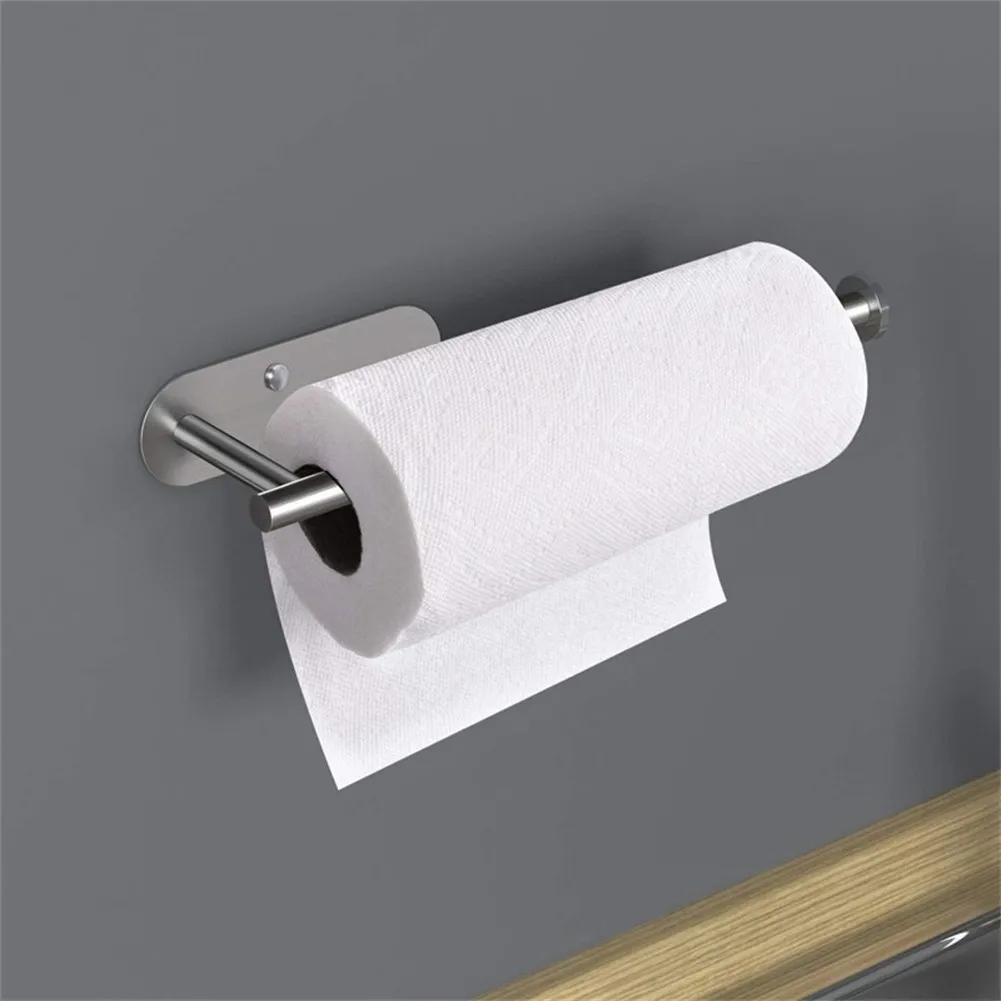 

Kitchen Toilet Paper Holder Tissue Holder Under Cabinet Self Adhesive Kitchen Countertop Wall Mount Towel Rack