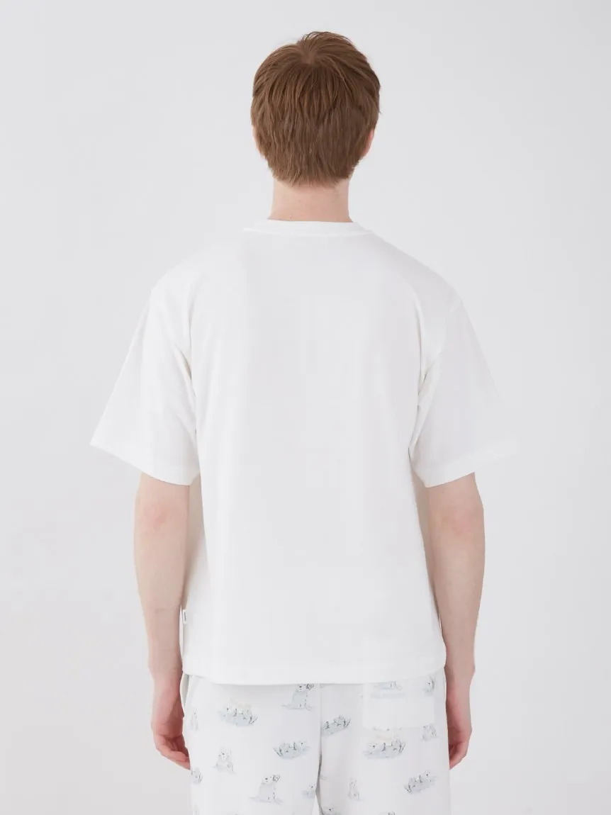 Men Pajamas Set Room Wear Summer Short Set T-shirt Shorts Gelato Pique Otter Cotton