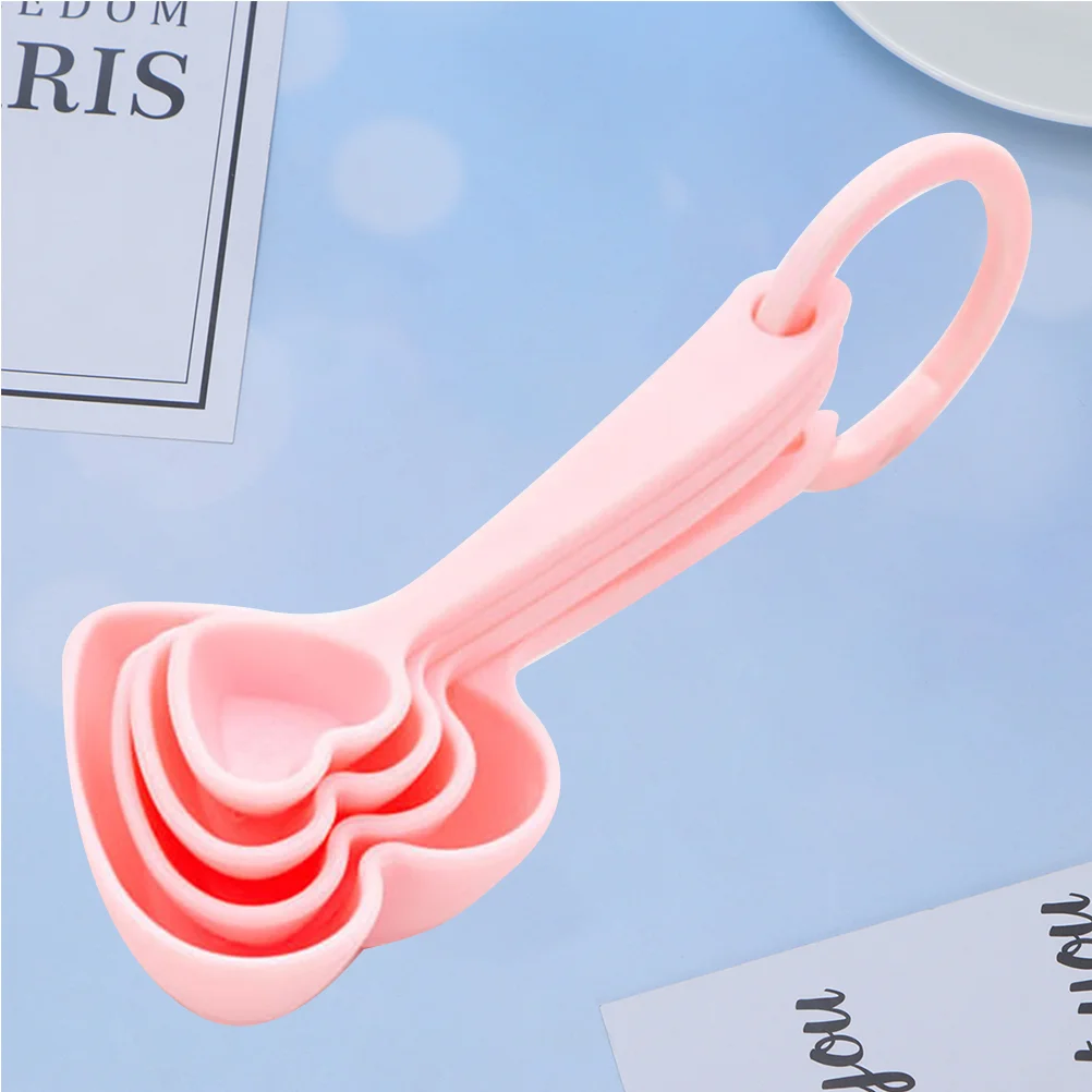 

12pcs Plastic Measuring Spoons Heart Shape Teaspoon Dessert Spoon Scoop Coffee Dry Measure Liquid Tableware for Valentines Day