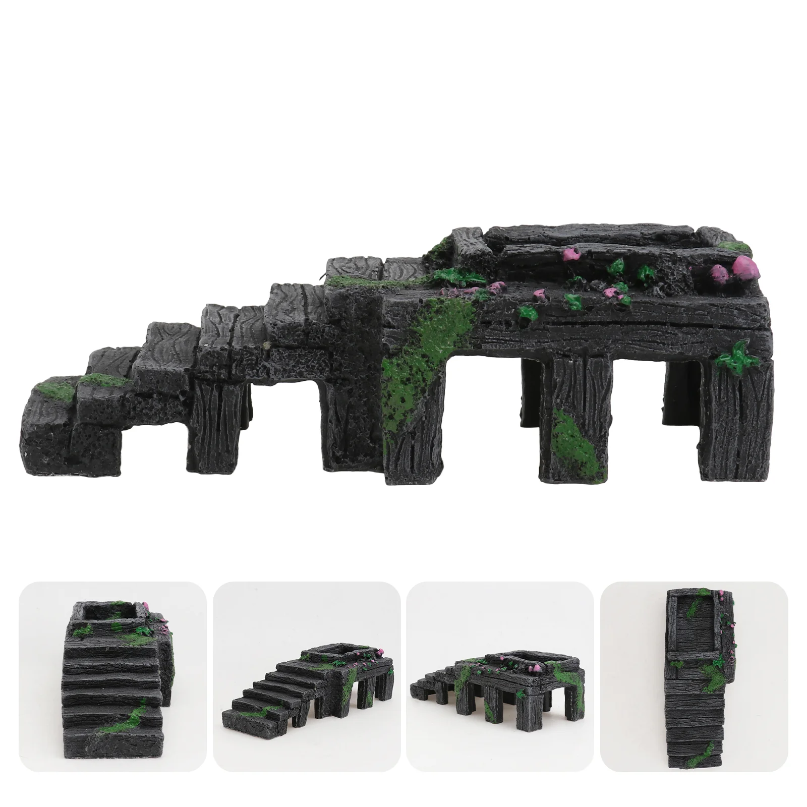 

Cave Platform Aquarium Turtlebasking Dock Floating Terrapin Decor Habitat Tank Reptile Resin Decoration Terrarium Adornment