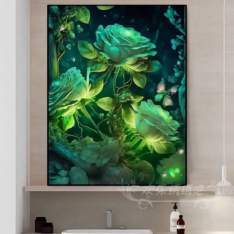 Вышивка крестиком ручной работы вместо индивидуального настенного цветочного