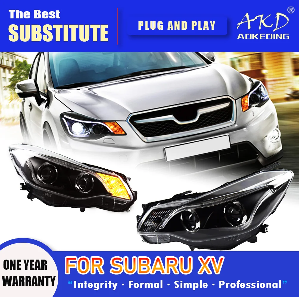 Фара головного света AKD для SUBARU XV светодиодный фары 2011-2016 DRL поворотный сигнал
