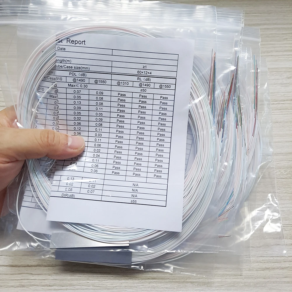 10 шт./лот 0 9 мм стальная трубка волоконно-оптический ПЛК сплиттер 1x2 1x4 1x8 1x16 без