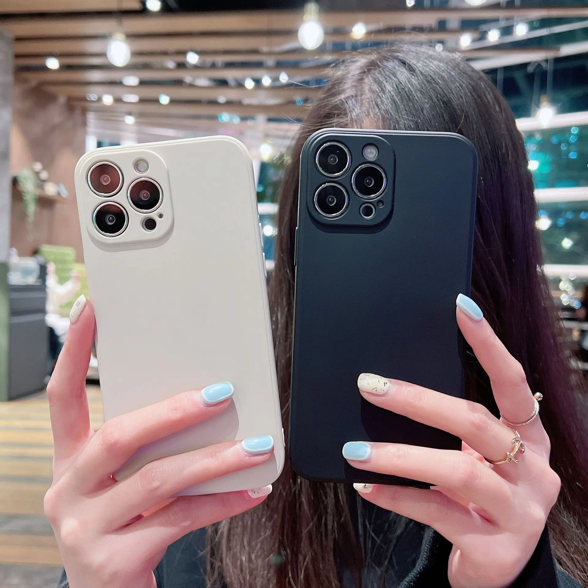 

Hot Phone Case For IPhone X XR XS 11 12 13 14 Pro Max 7 8 Plus Contracted Pure Color Shockproof Liquid Silicone Soft Back Cover