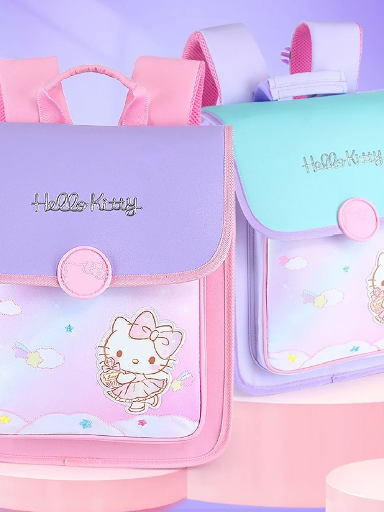 Hello Kitty Schoolbag Primary School Girl Girl New Super Light Spine Protection Burden Reduction Children Backpack  bags