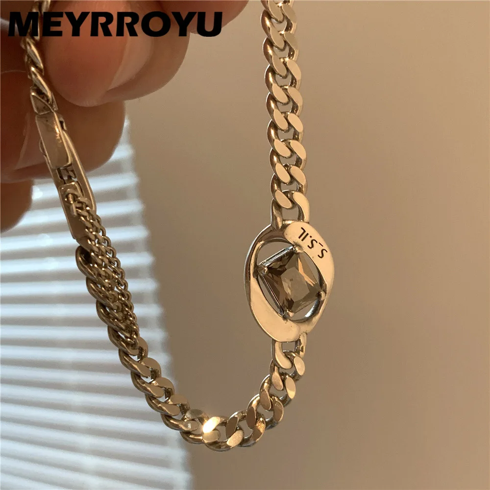 

MEYRROYU Hip Pop Irregular Geometry Zircon Bracelet For Women Girl New Fashion Vintage Jewelry Friend Gift Party Pulseras Mujer