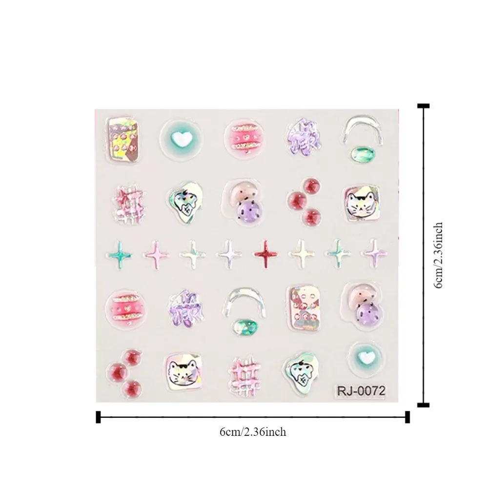 5D тисненные наклейки для дизайна ногтей желейная текстура полупрозрачные