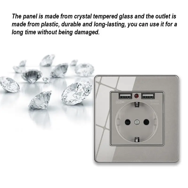 Настенная USB розетка много новых стильных панелей для спальни AC 110V-250V 16A настенная