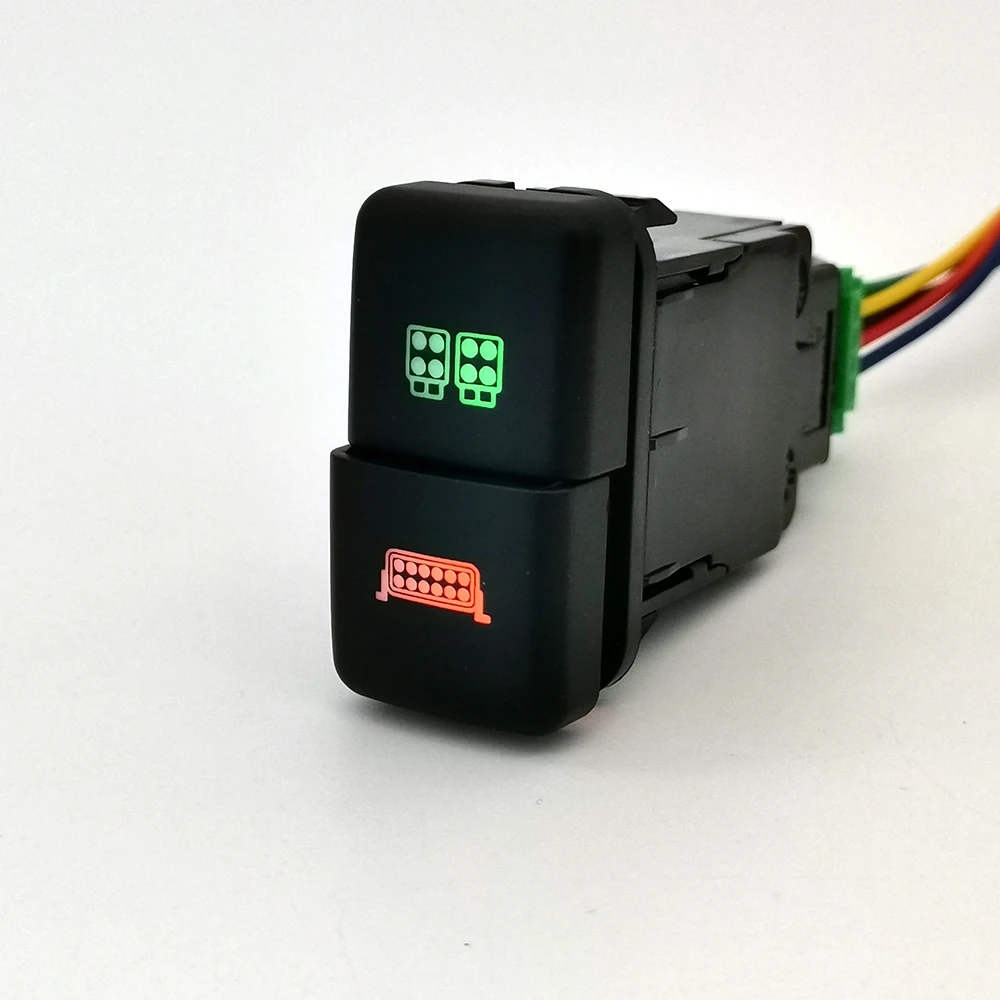 

1 шт., светодиодный прожектор с двойным громкости на крыше, светильник для забора, ворот, гаража, DRL, кнопка переключения для Toyota FJ Land Cruiser Prado 120 LC100