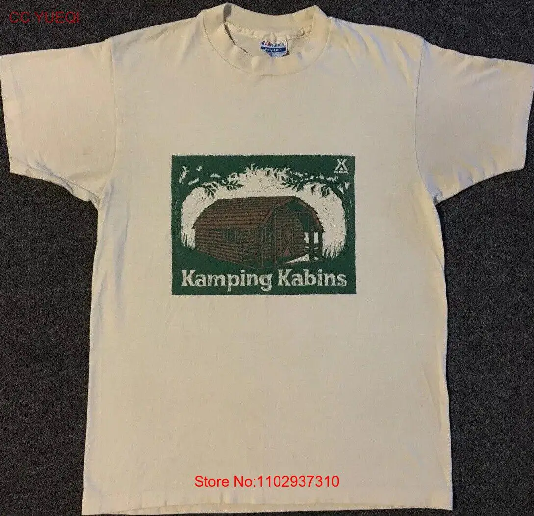 Выцветающая рубашка Vtg 80s KOA Kamping Kabins США природа кемпинг гранж походы 90s