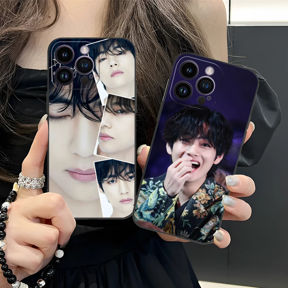 Чехол для мобильного телефона KPOP TaeHyung iPhone 16 15 14 13 12 11 X XR XS 8 7 Pro Max Plus мини-черный