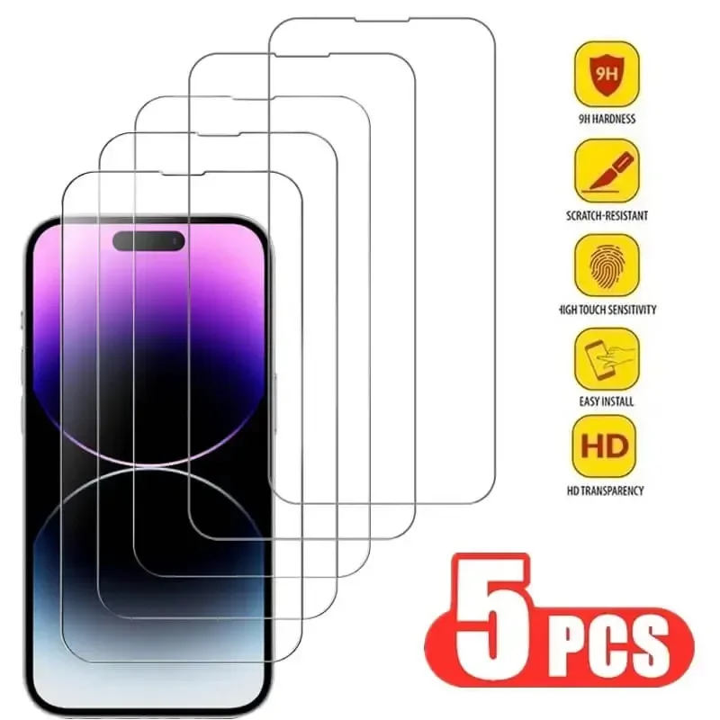 Закаленное стекло для iPhone 14 Pro 15 16 13 12 11 ProMax Защитная пленка экрана Iphone 15Pro Mica