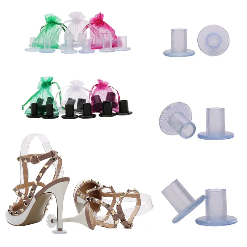 25 Pairs/Lot PVC Shoes Care Kit Latin Stiletto Shoes Heel Covers Cap Heel Stoppers Antislip Heel Protectors For Wedding Party
