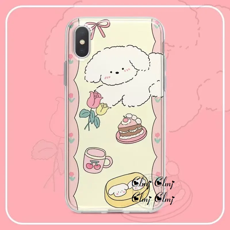 

Clmj Cute Dog Phone Case For iPhone 12 Mini 13 Pro XS XR X 14 Plus 11 For Samsung Galaxy S22 S21 Cartoon Animals Silicone Cover