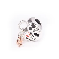 mouse girl mouse padlock charm halloween charms 925 silver original mother kids bracelet femme charms for jewelry making